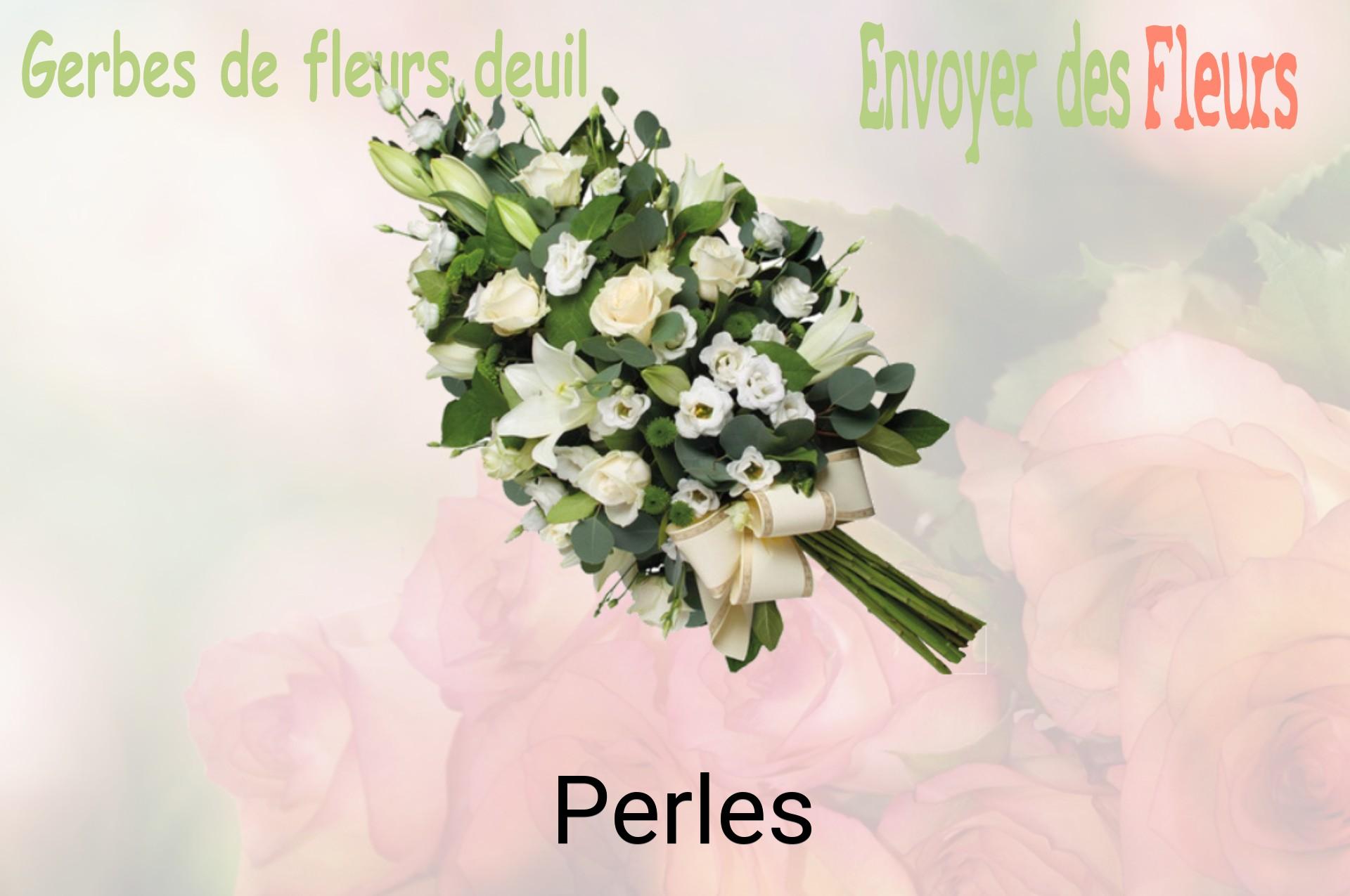 Gerbe de fleurs de deuil livrée à Perles